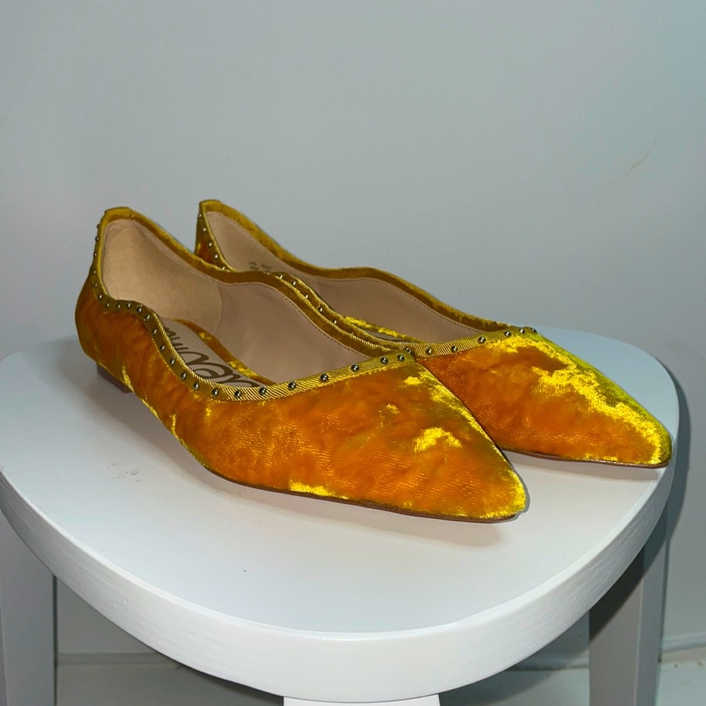 Sam Edelman Rivera Gold Crush Velvet Size 8